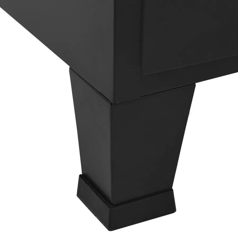 Armoire de bureau avec portes en maille Acier 75x40x120 cm Noir - 8