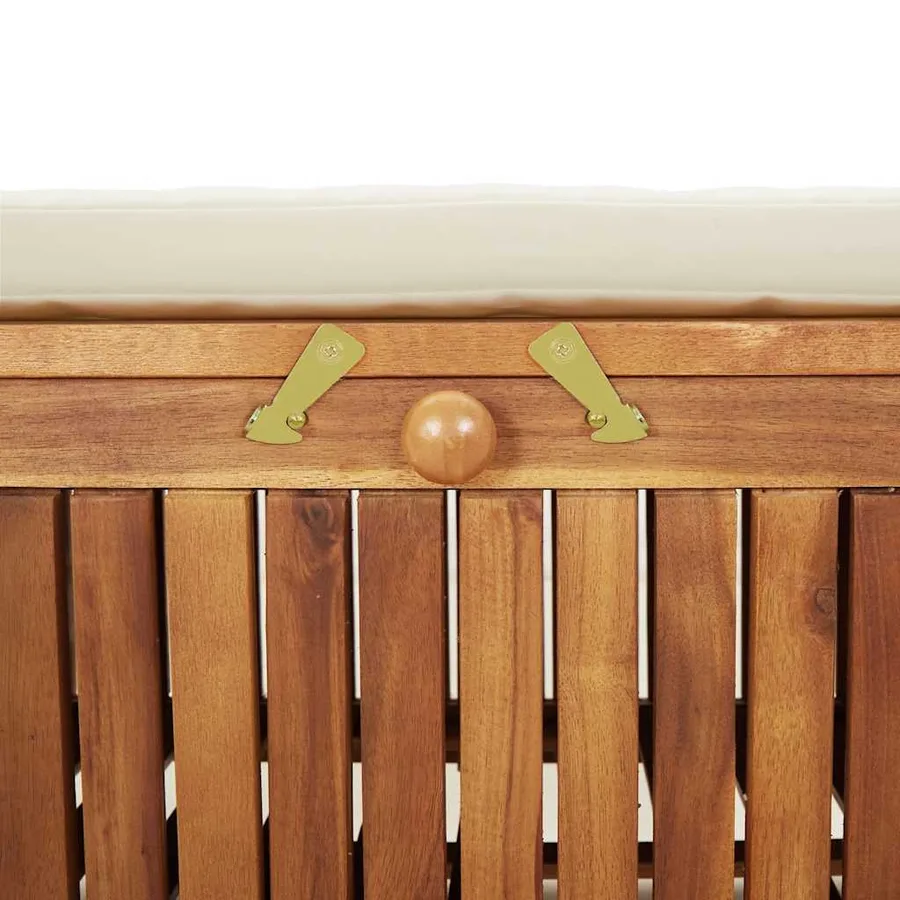 Banc de rangement de jardin avec coussin 126 cm Bois d'acacia - 11