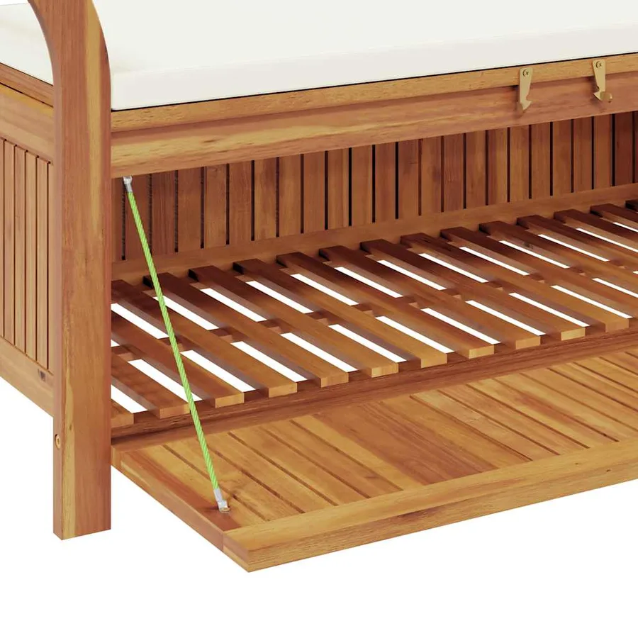 Banc de rangement de jardin avec coussin 126 cm Bois d'acacia - 12