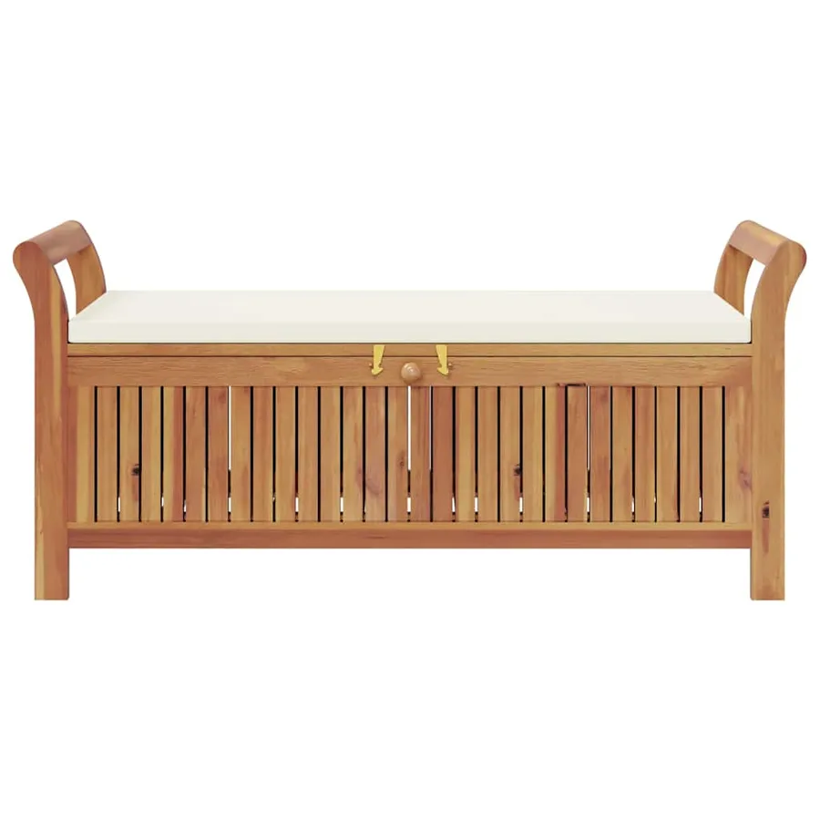 Banc de rangement de jardin avec coussin 126 cm Bois d'acacia - 5