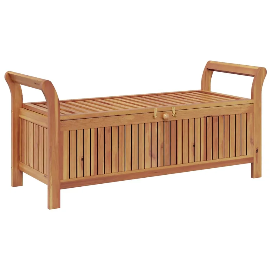 Banc de rangement de jardin avec coussin 126 cm Bois d'acacia - 6