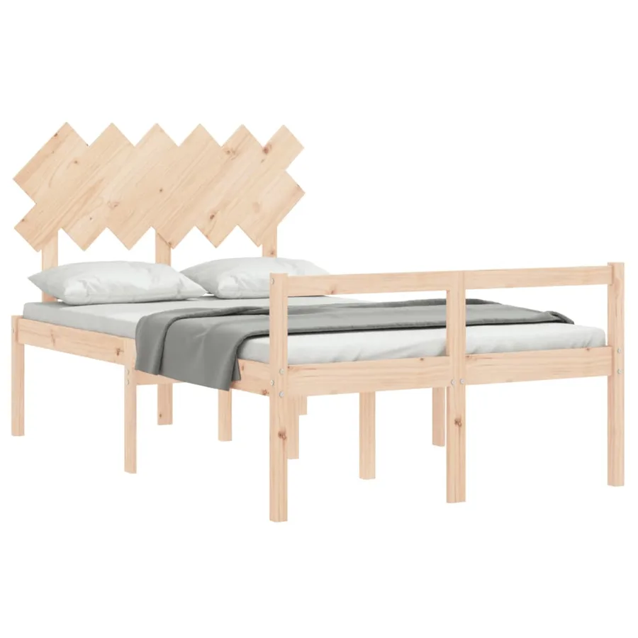 Lit pour personne âgée et tête de lit petit double bois massif - 4