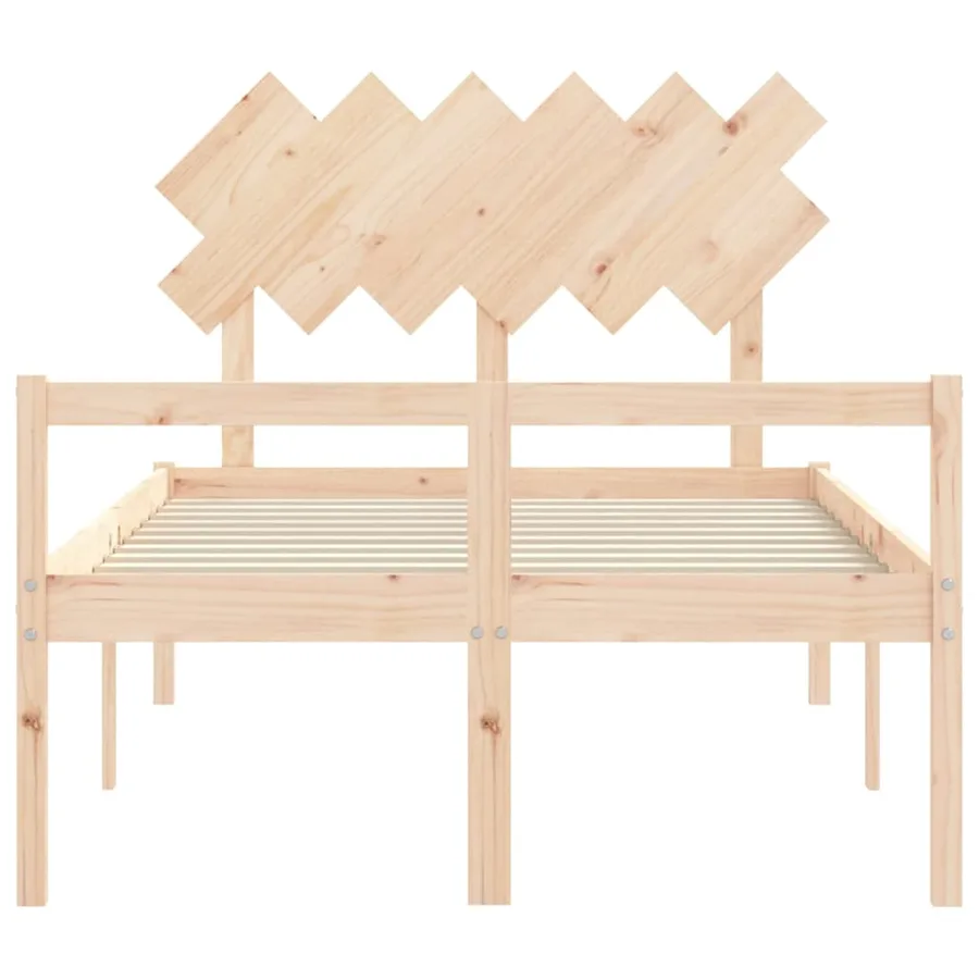 Lit pour personne âgée et tête de lit petit double bois massif - 6