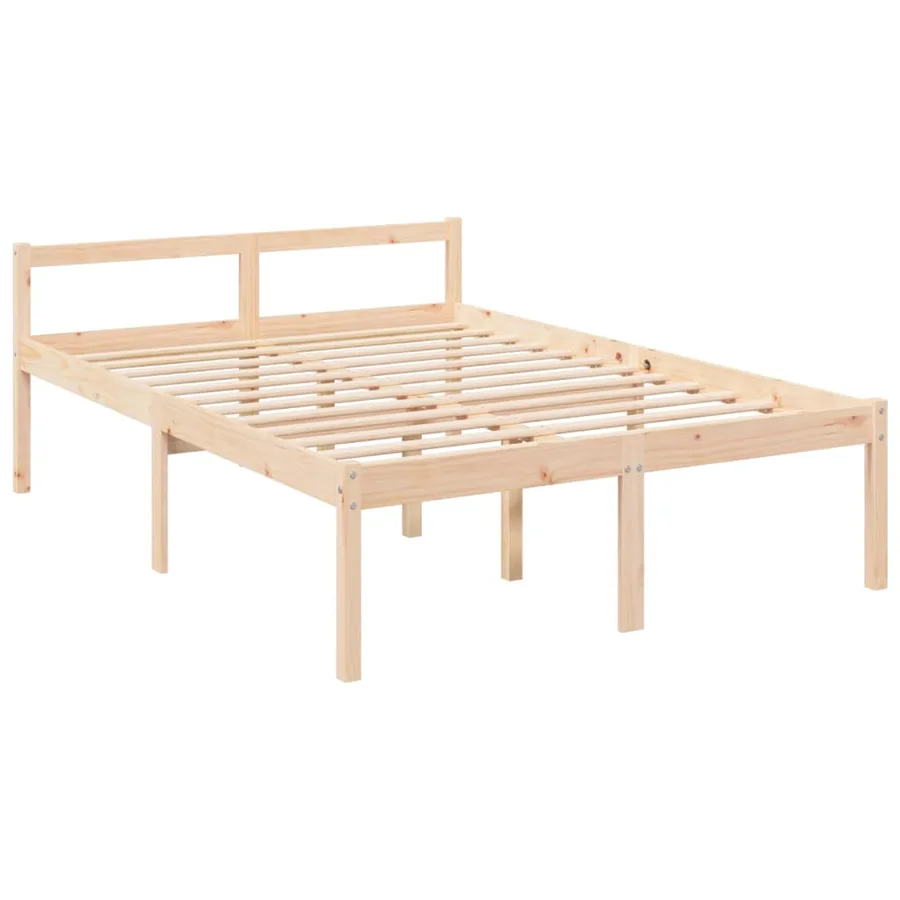 Lit pour personne âgée et tête de lit petit double bois massif - 9
