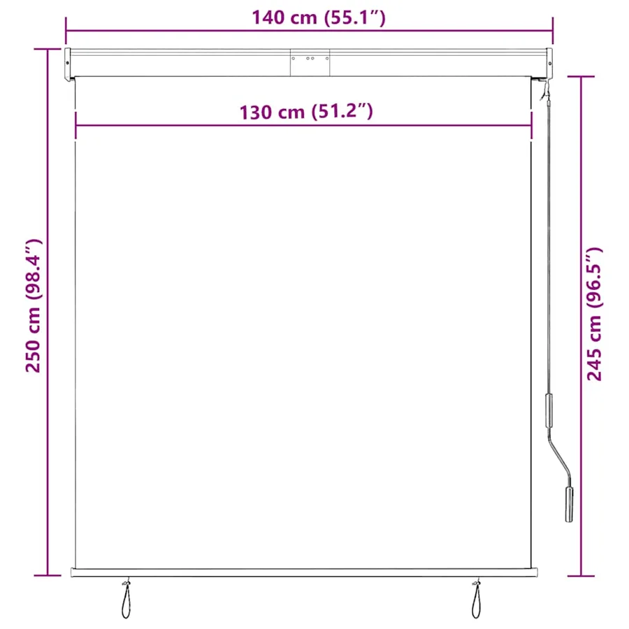 Store roulant d'extérieur 140x250 cm Jaune et bleu - 10