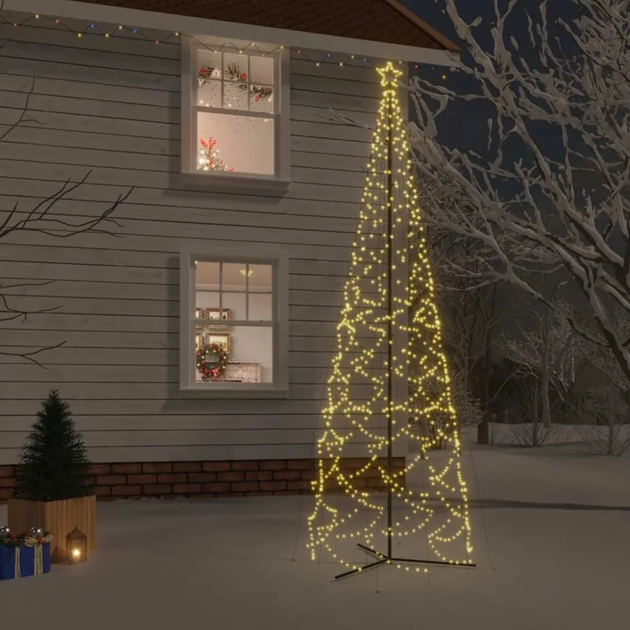Arbre de Noël cône 1400 LED blanc chaud 160x500 cm