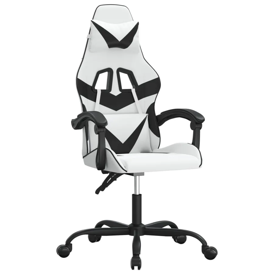 Chaise de jeu Blanc et noir Similicuir - 2