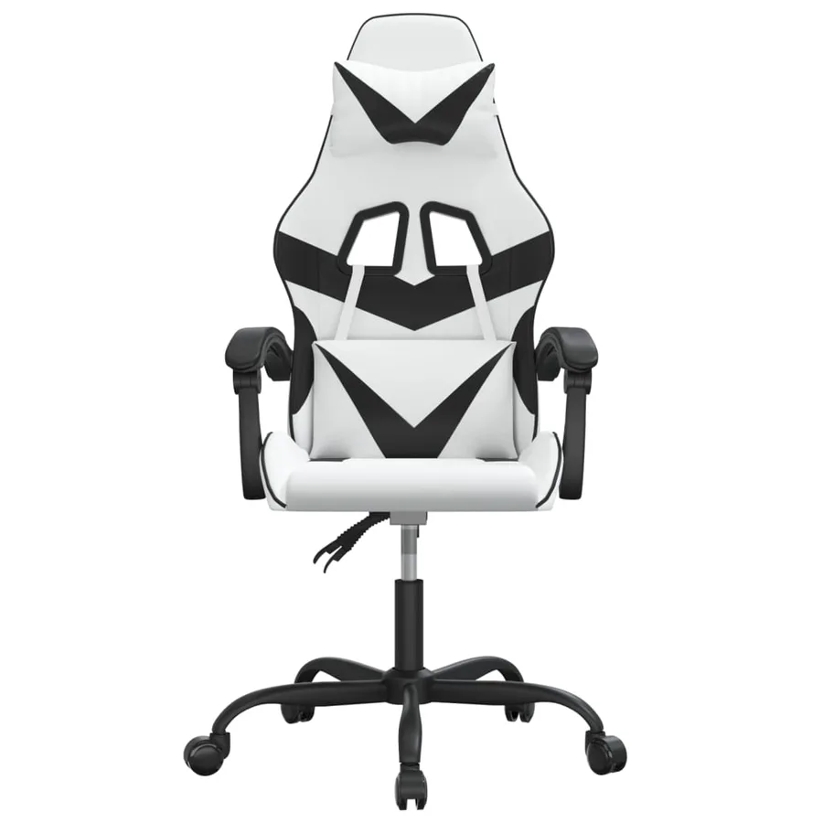 Chaise de jeu Blanc et noir Similicuir - 3