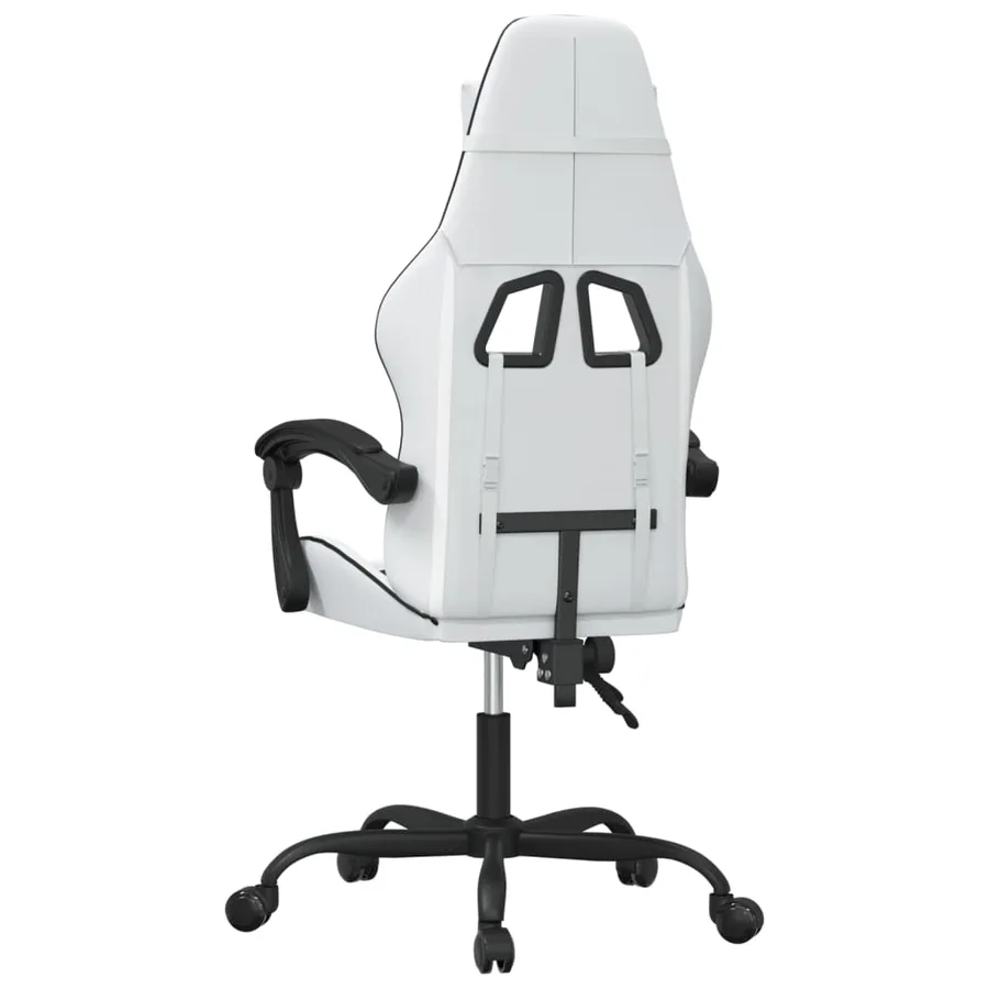 Chaise de jeu Blanc et noir Similicuir - 5
