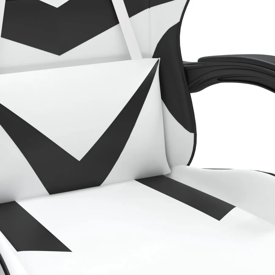 Chaise de jeu Blanc et noir Similicuir - 8