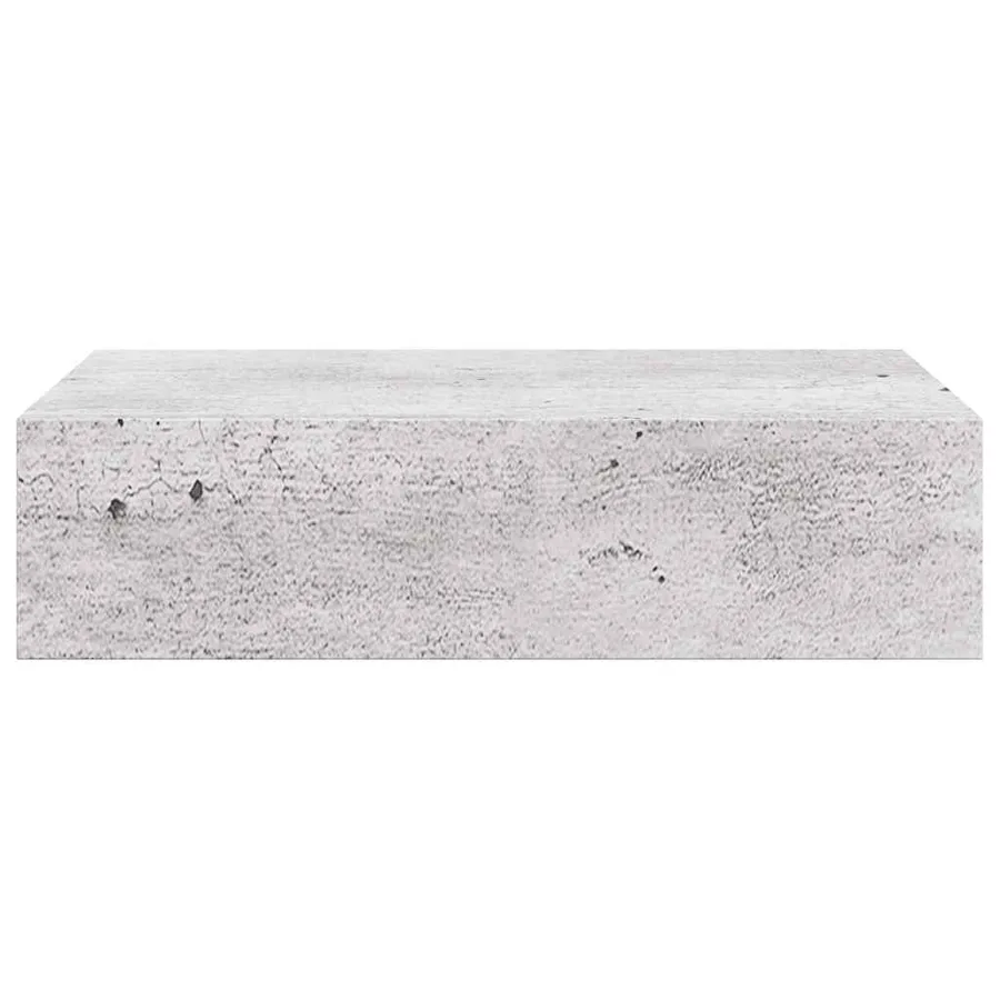 Étagère à tiroir murale Gris béton 40x23,5x10 cm MDF - 6