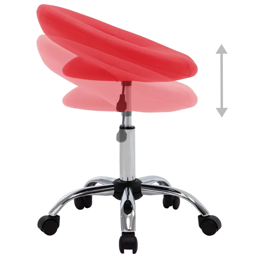 Chaise pivotante à manger Rouge Similicuir - 5
