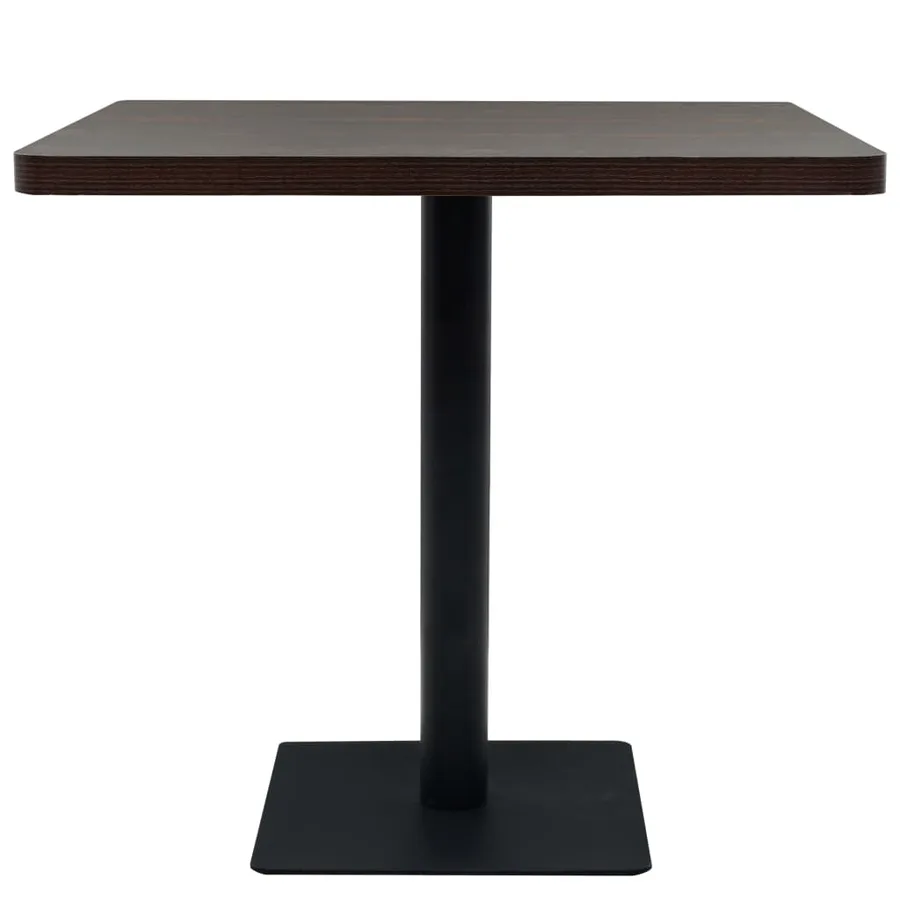 Table de bistro MDF et acier Carré 80 x 80 x 75 cm Frêne foncé - 3