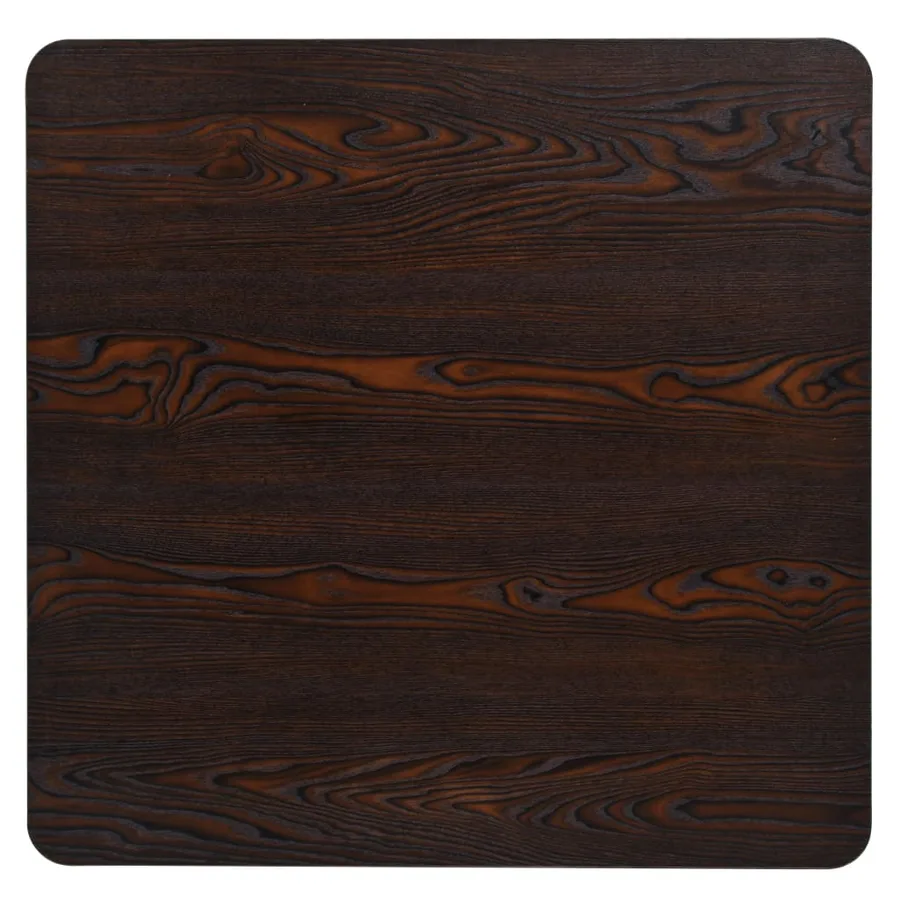 Table de bistro MDF et acier Carré 80 x 80 x 75 cm Frêne foncé - 4