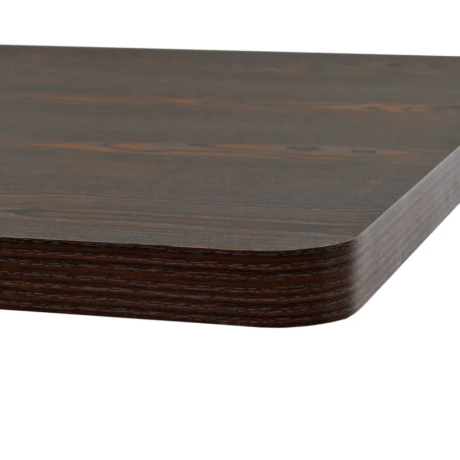 Table de bistro MDF et acier Carré 80 x 80 x 75 cm Frêne foncé - 5