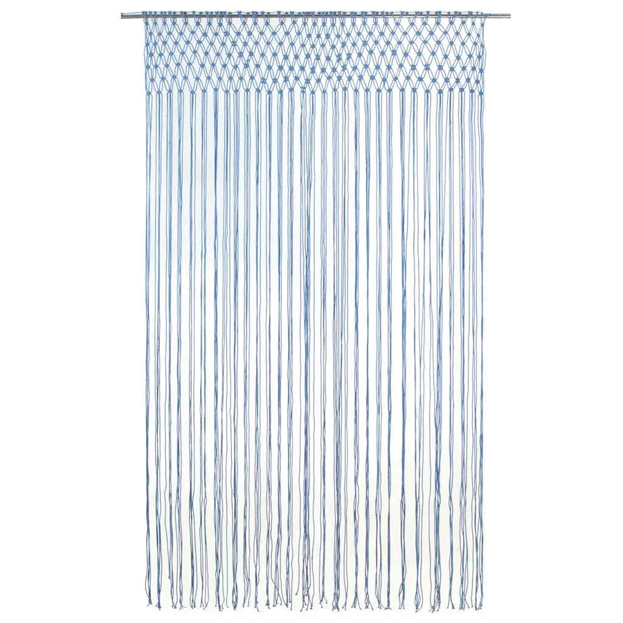 Rideau en macramé Bleu 140x240 cm Coton - 3