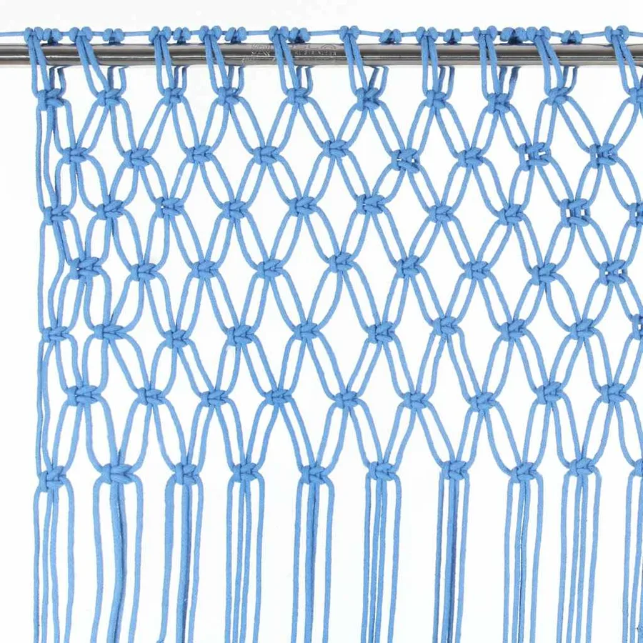 Rideau en macramé Bleu 140x240 cm Coton - 4
