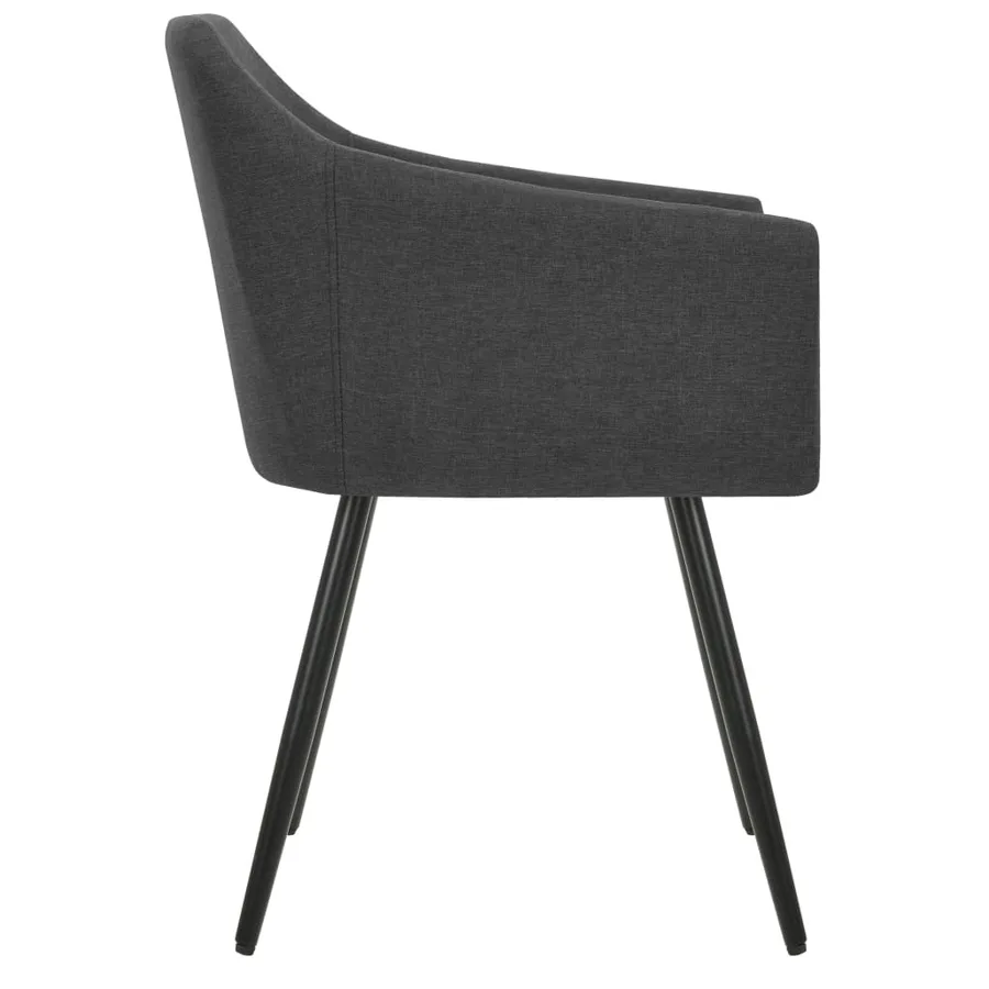 Chaises à manger lot de 2 gris foncé tissu - 4
