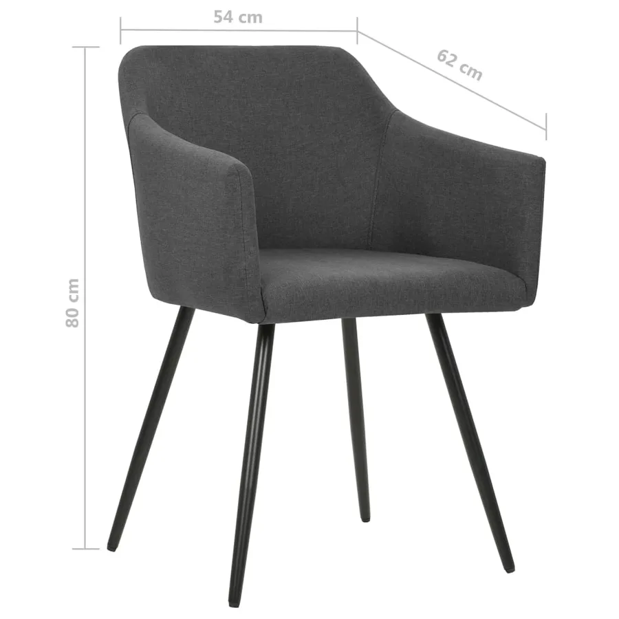 Chaises à manger lot de 2 gris foncé tissu - 7