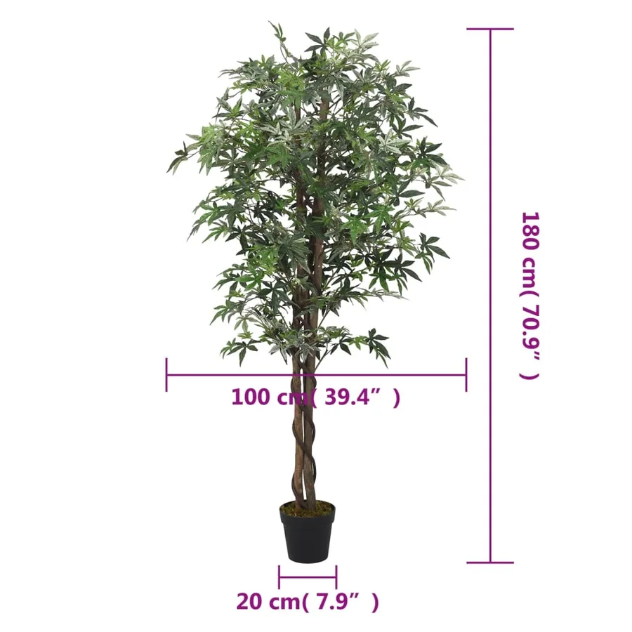 Érable artificiel 672 feuilles 180 cm vert - 5