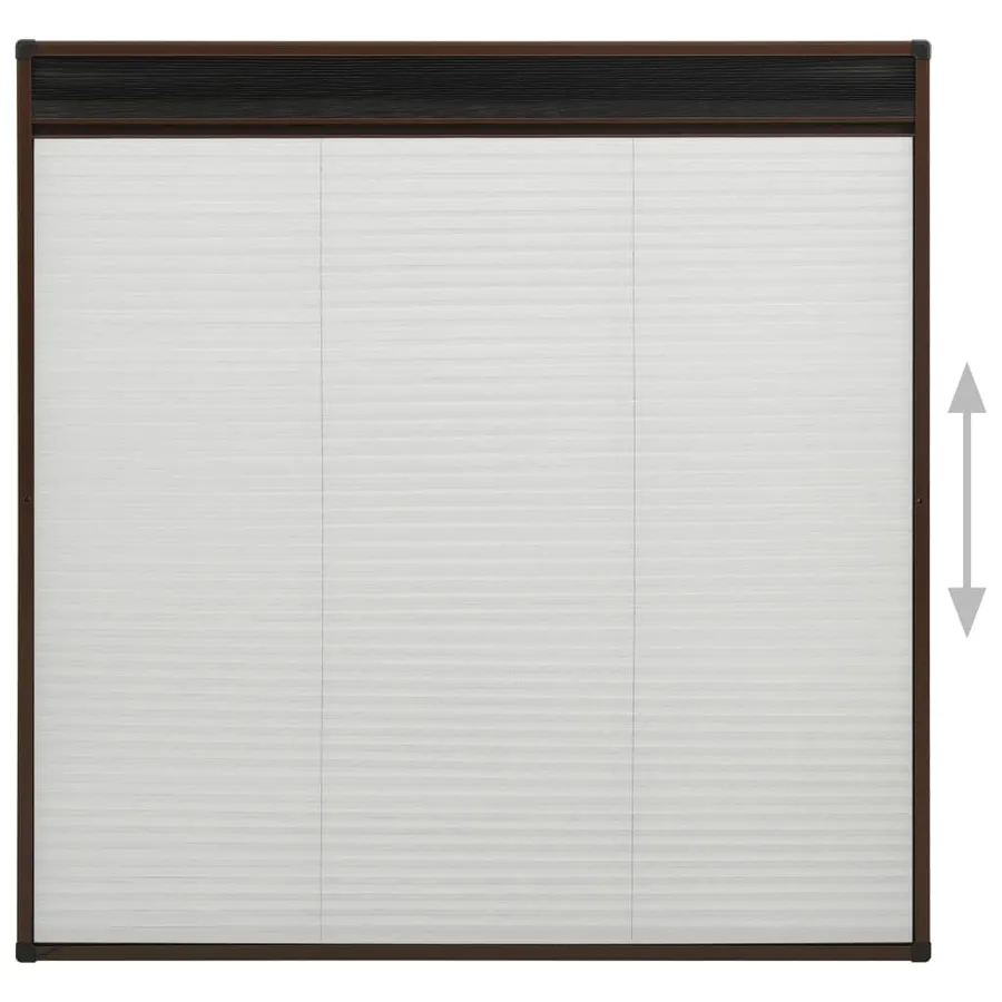 Moustiquaire plissée pour fenêtre Aluminium Marron 120x120 cm - 5
