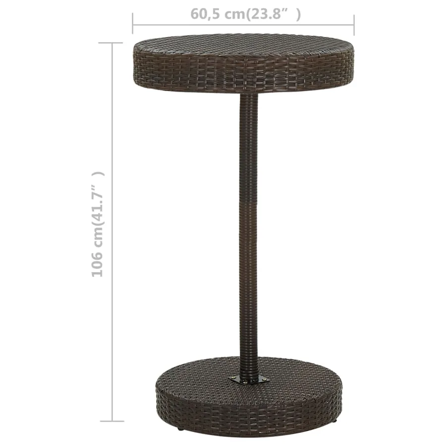 Table de jardin Marron 60,5x106 cm Résine tressée - 5