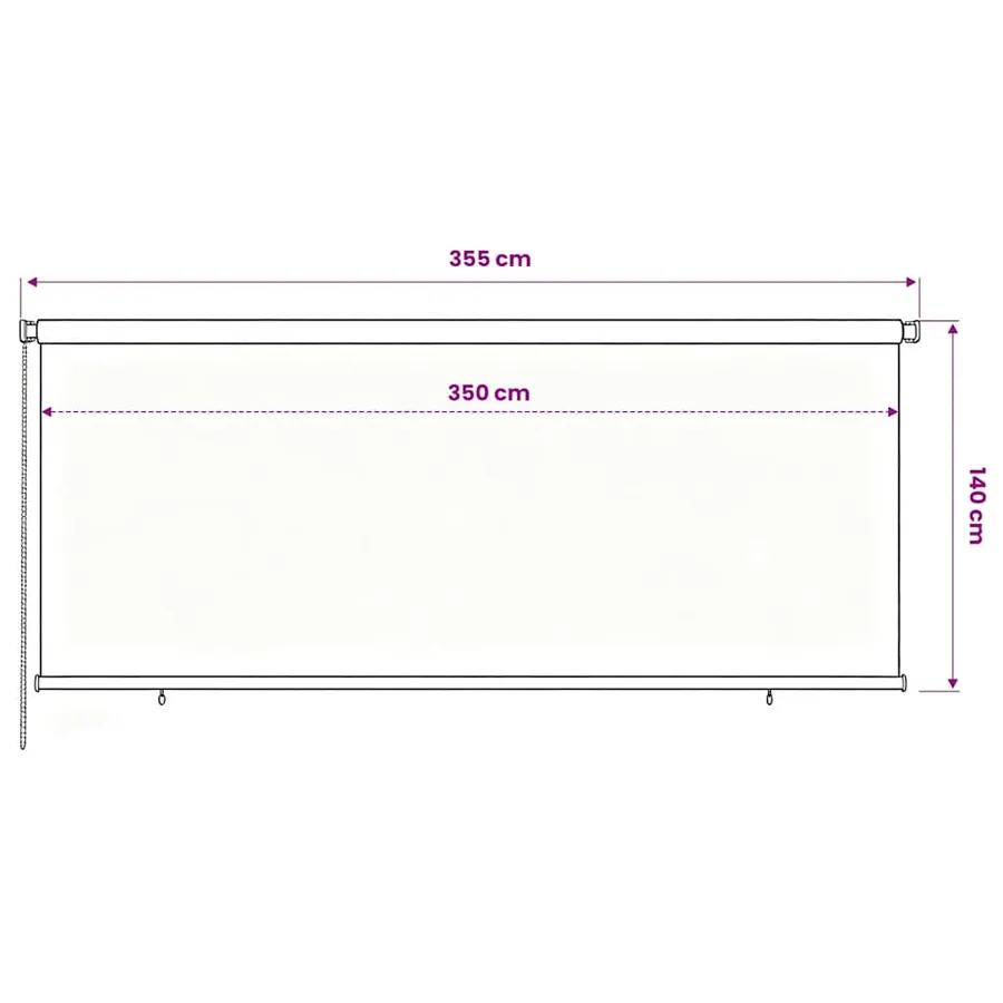 Store roulant d'extérieur 355 (l) x 140 (H) cm marron HDPE - 6