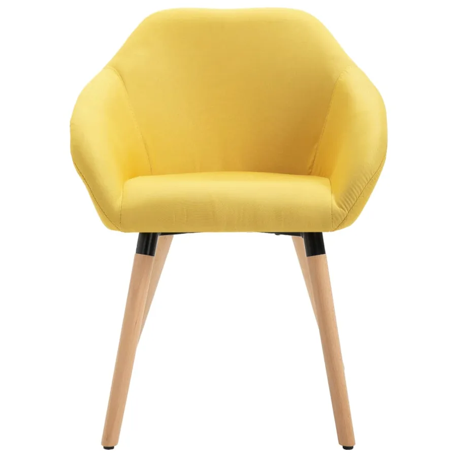 Chaises à manger lot de 4 jaune tissu - 4