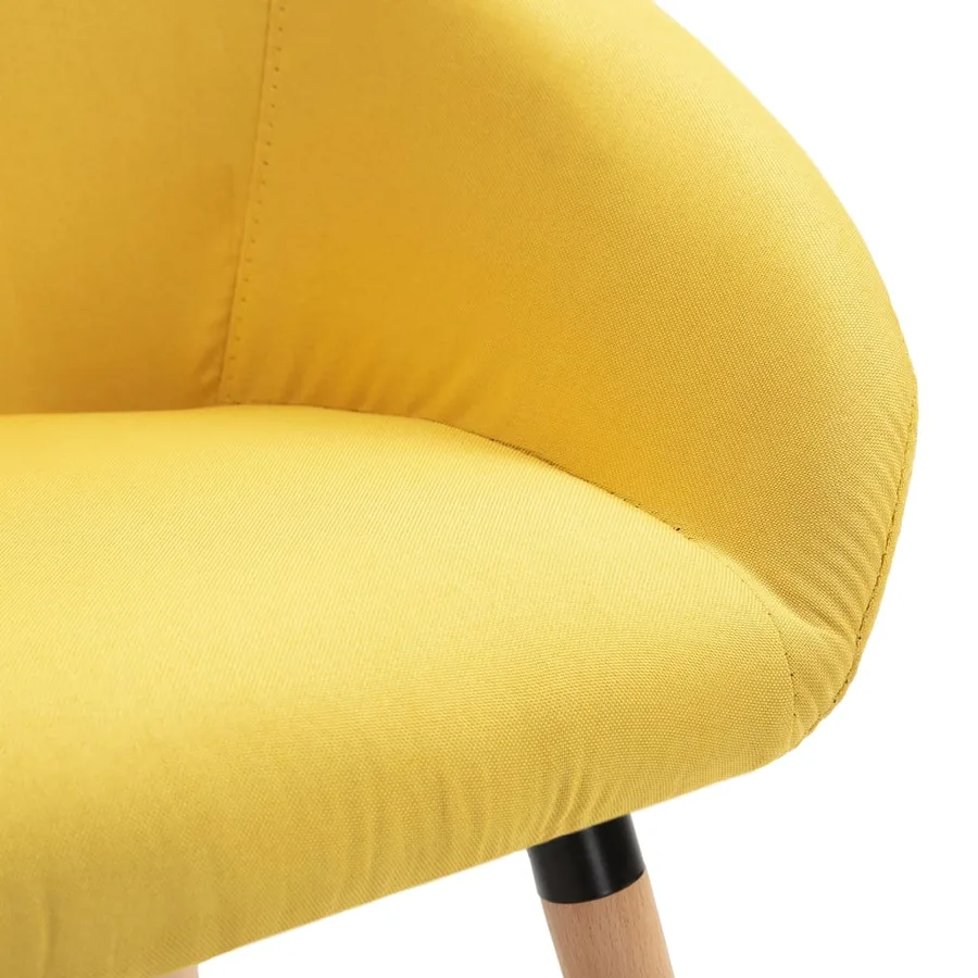 Chaises à manger lot de 4 jaune tissu - 7