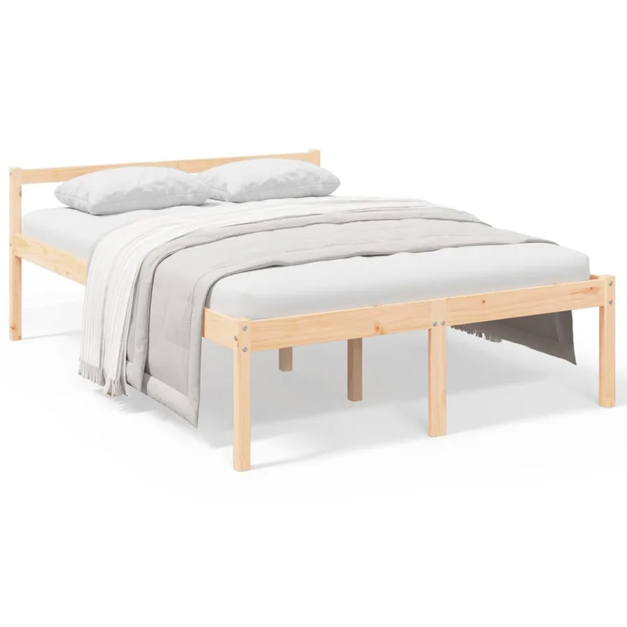 Lit pour personne âgée 120x190 cm petit double bois massif pin - 2