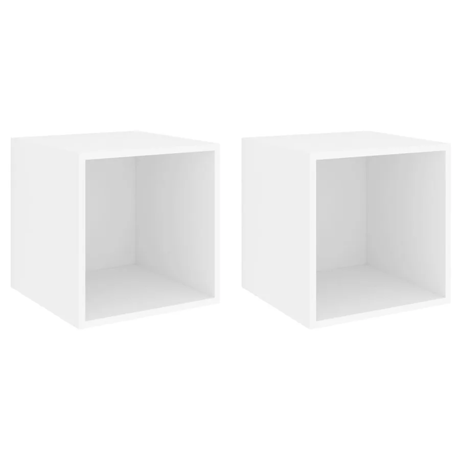 Armoires murales 2 pcs Blanc 37x37x37 cm Bois d’ingénierie - 2