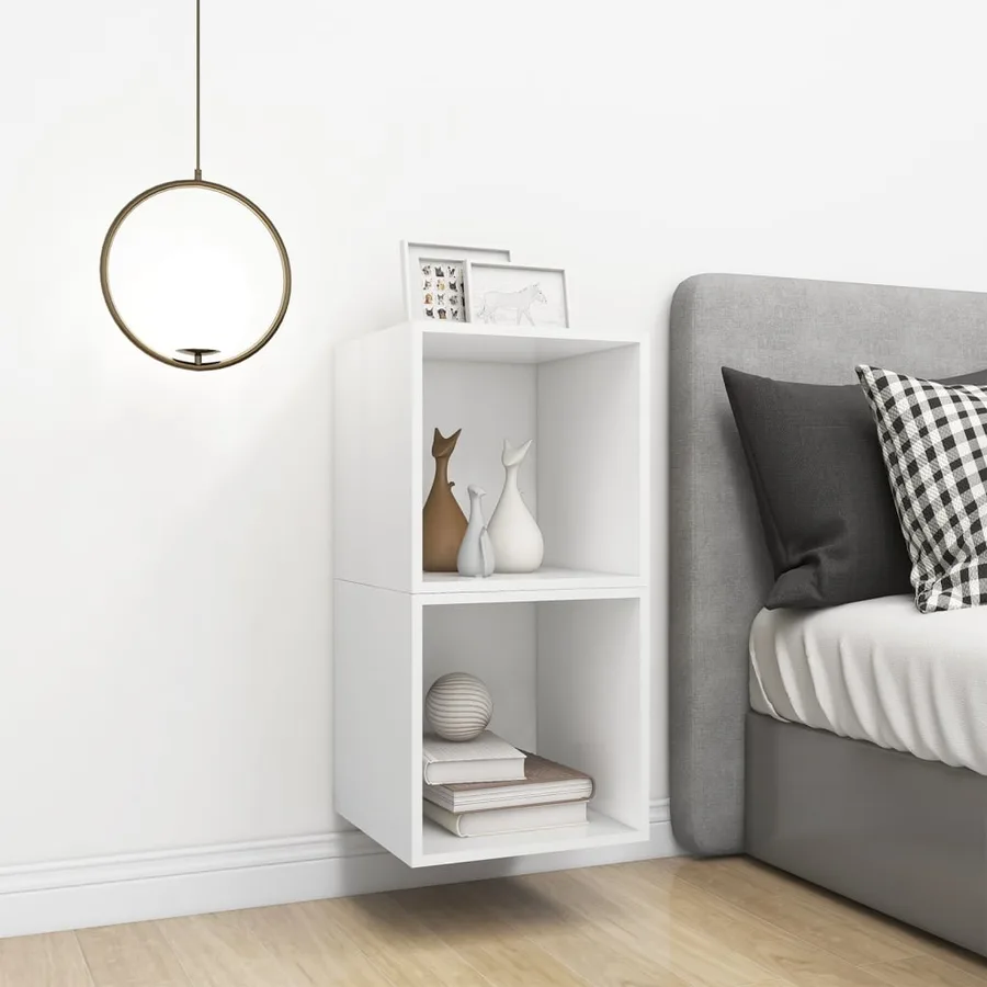 Armoires murales 2 pcs Blanc 37x37x37 cm Bois d’ingénierie - 4