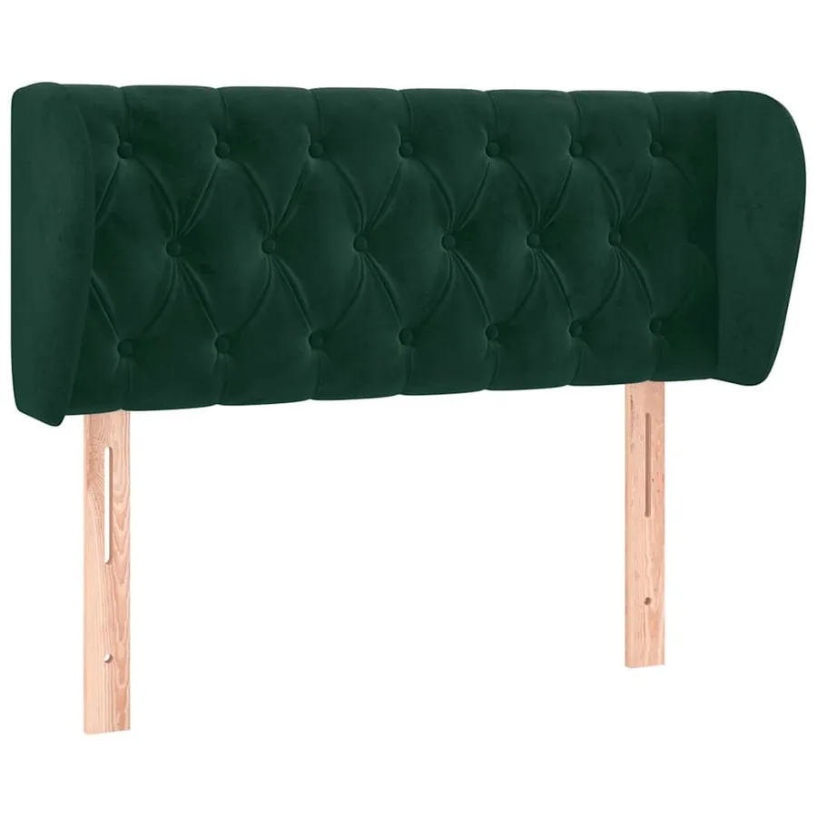 Tête de lit avec oreilles Vert foncé 93x23x78/88 cm Velours - 2