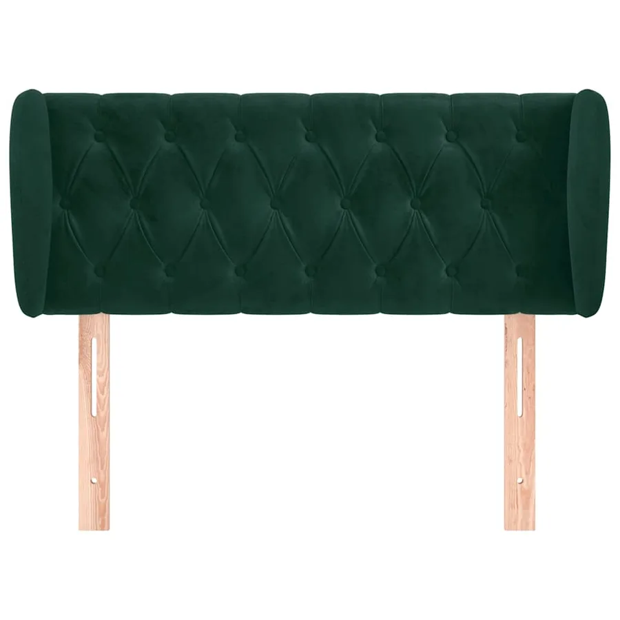 Tête de lit avec oreilles Vert foncé 93x23x78/88 cm Velours - 3