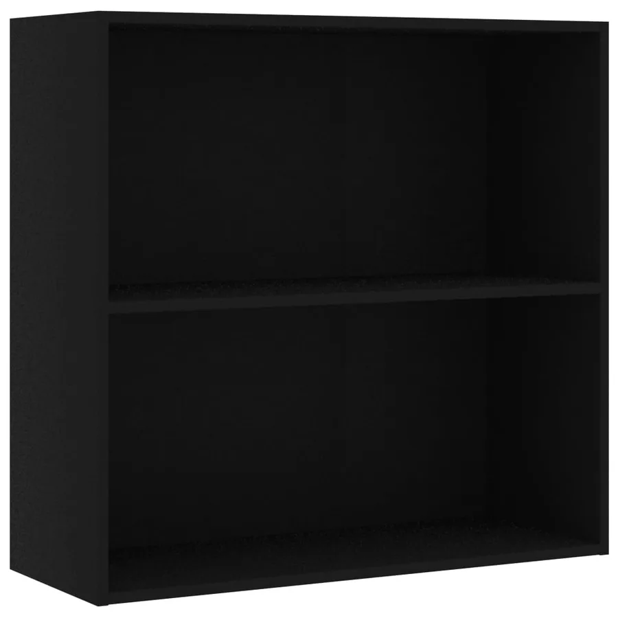 Bibliothèque noir 80x30x76,5 cm bois d'ingénierie - 2