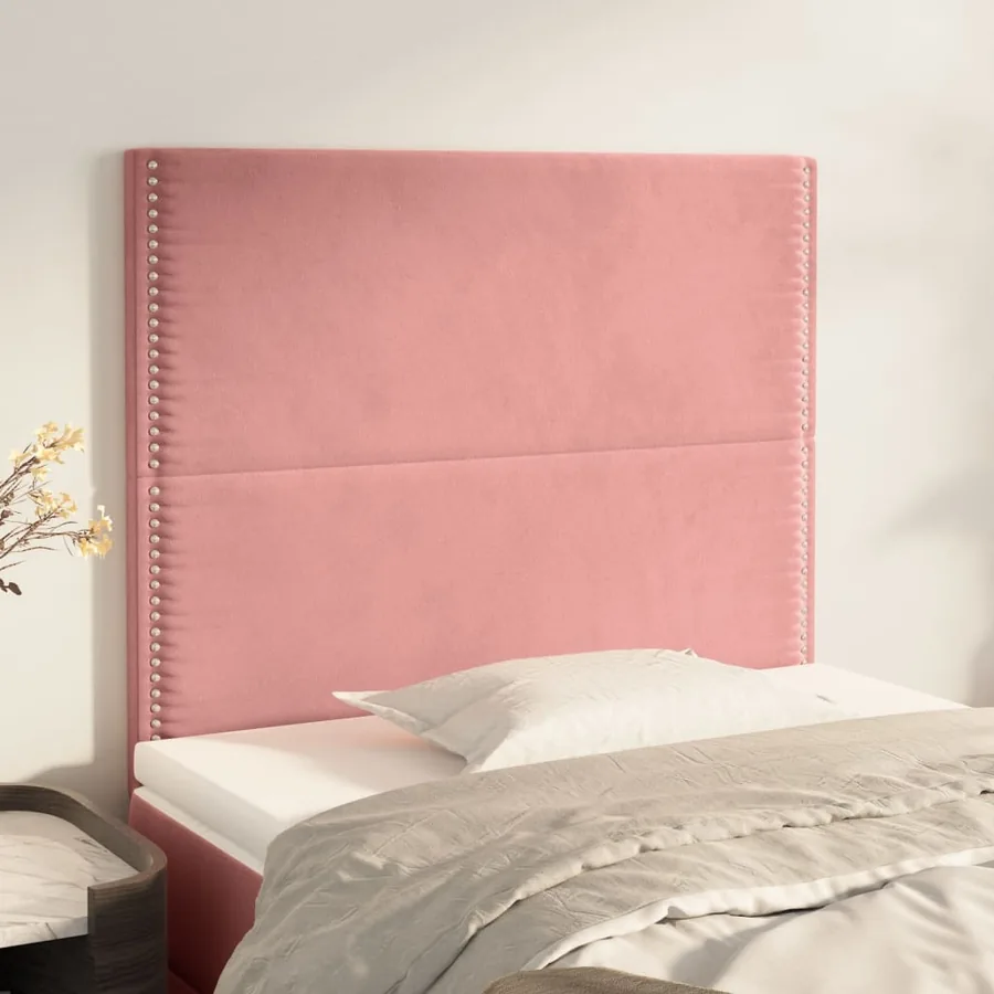 Tête de lit Rose 80x5x118/128 cm Velours