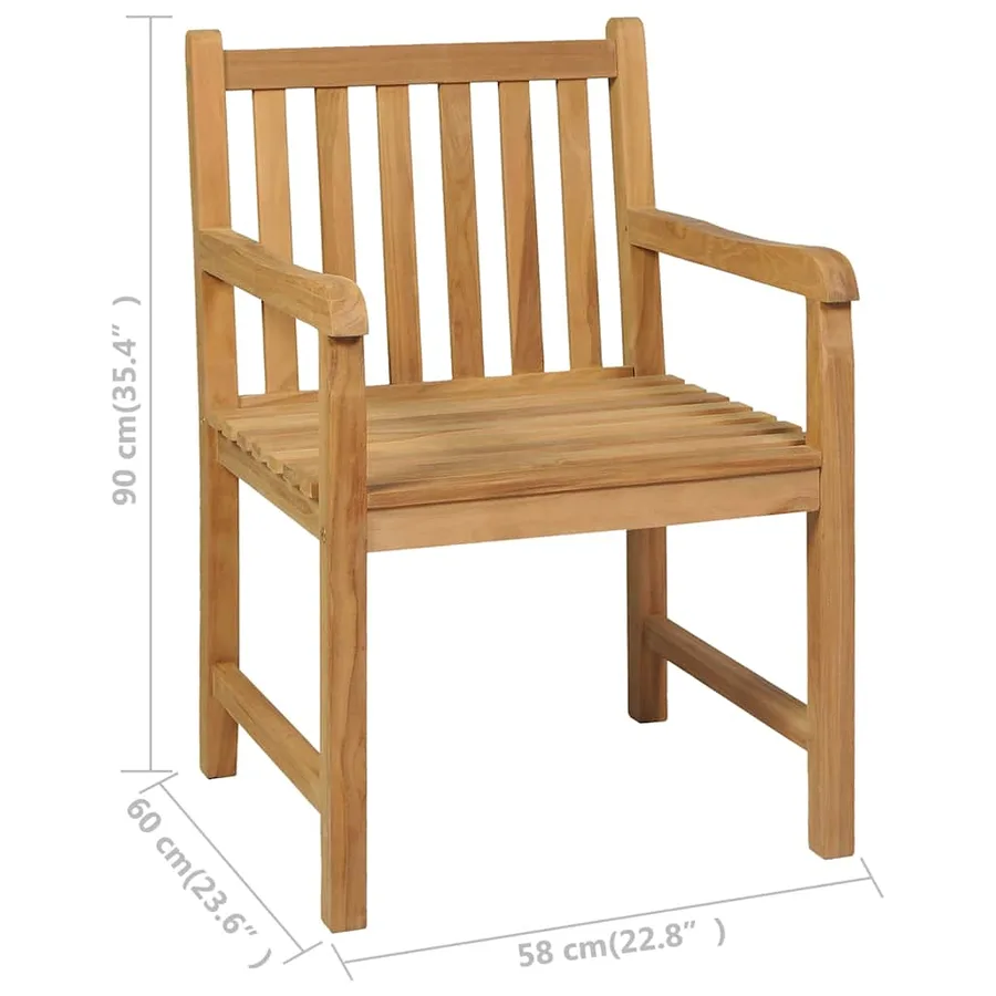 Ensemble de salle à manger de jardin 7 pièces 160 x 80 cm en bois de teck massif - 14