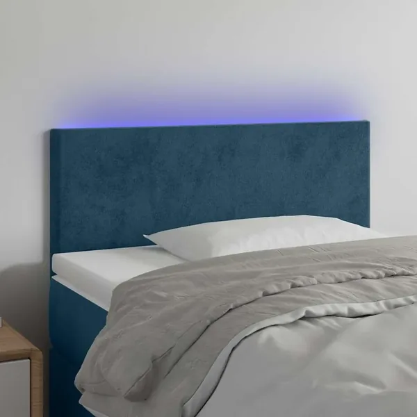 Tête de lit à LED Bleu foncé 80x5x78/88 cm Velours