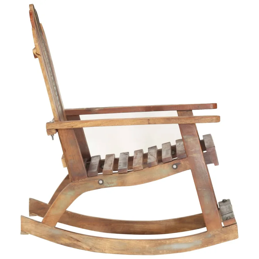 Chaise à bascule de jardin Bois de récupération solide - 3
