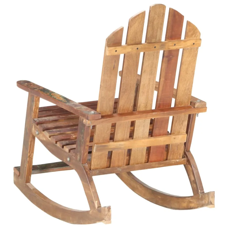 Chaise à bascule de jardin Bois de récupération solide - 4