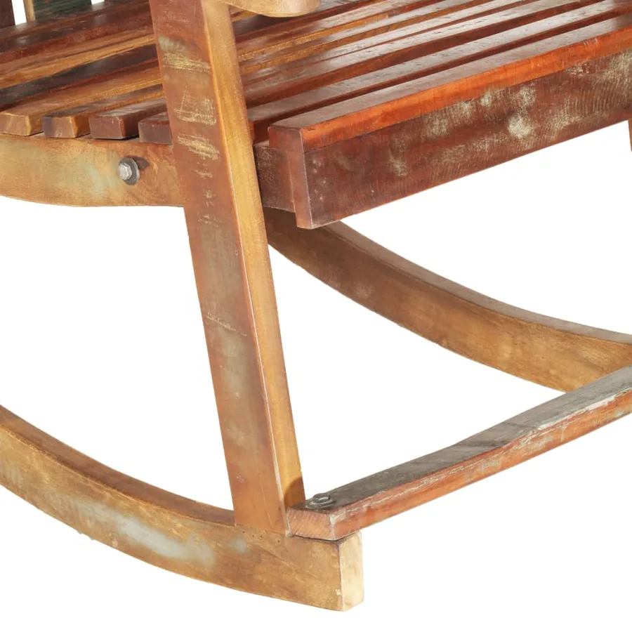 Chaise à bascule de jardin Bois de récupération solide - 6