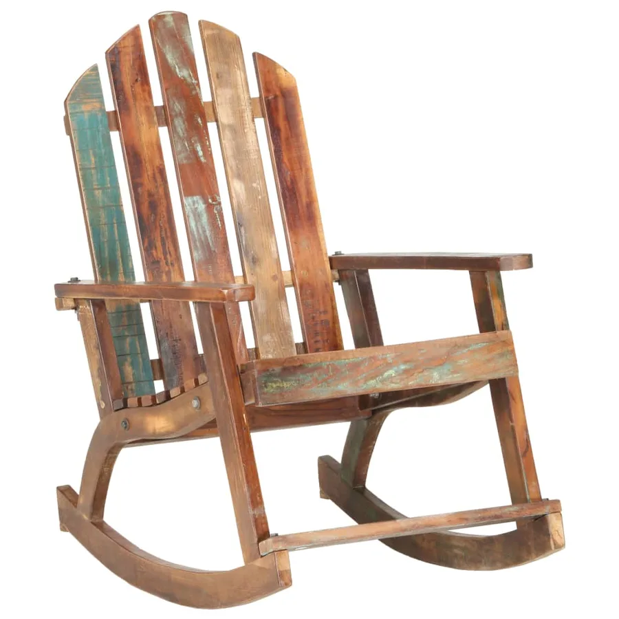 Chaise à bascule de jardin Bois de récupération solide - 8