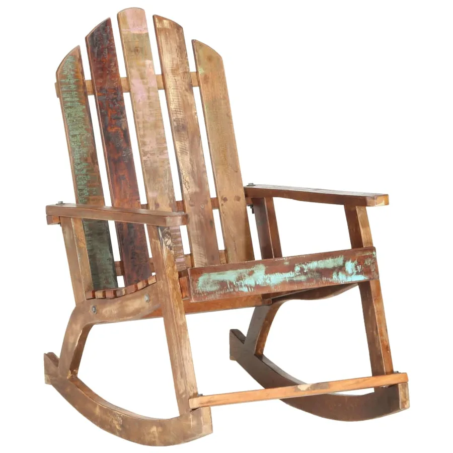 Chaise à bascule de jardin Bois de récupération solide - 9