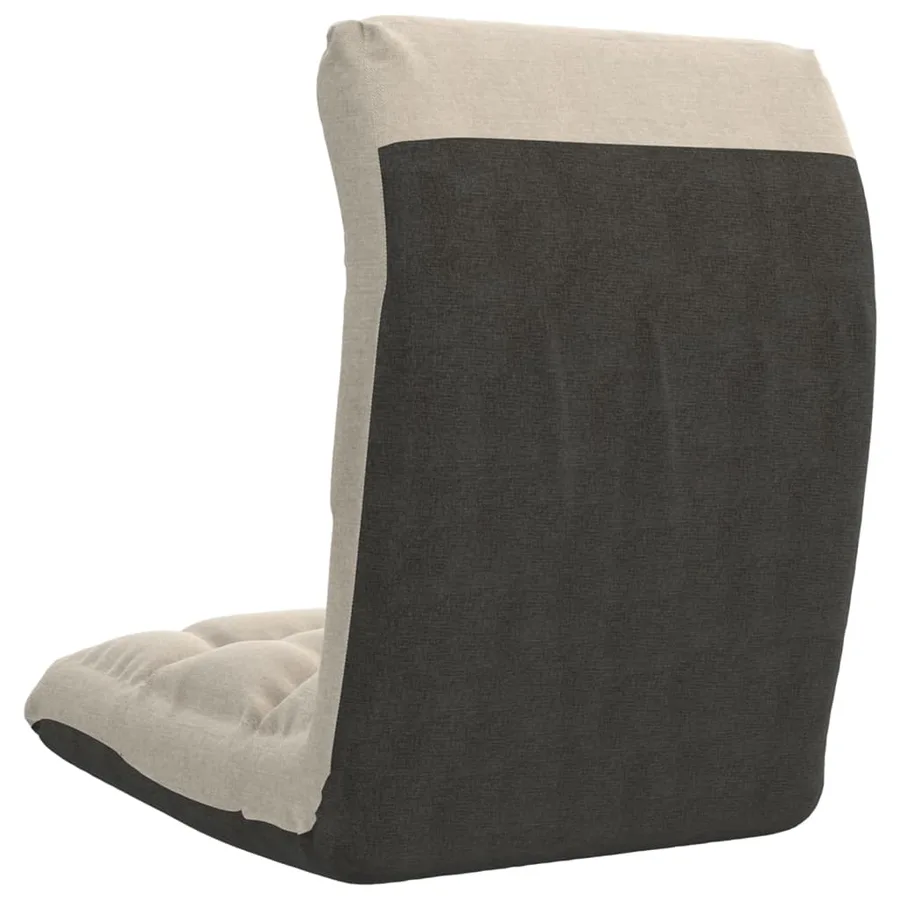 Chaise pliable de sol Crème Tissu - 5