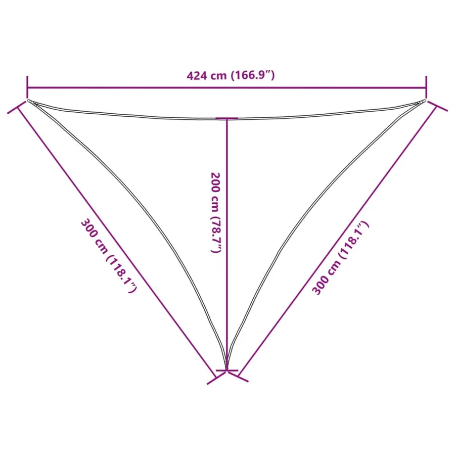 Voile de parasol tissu oxford triangulaire 3x3x4,24 m rouge - 10