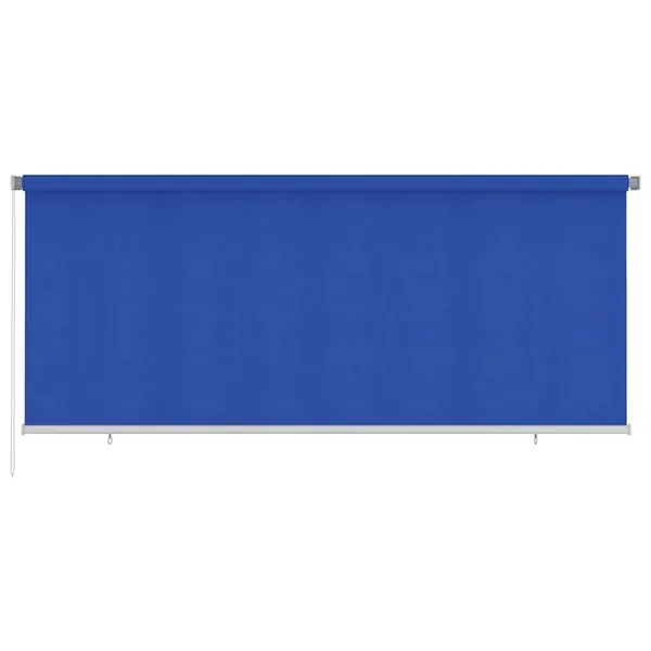 Store roulant d'extérieur 355 (l) x 140 (H) cm bleu HDPE