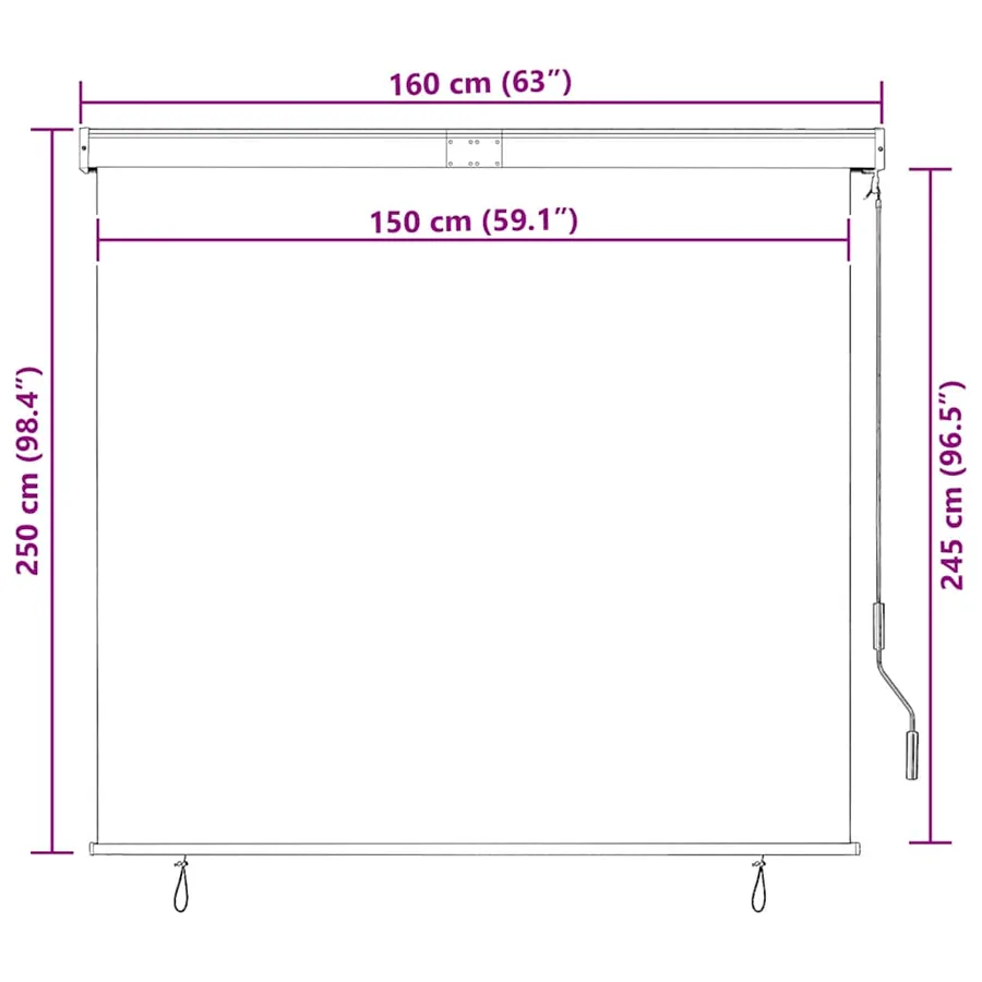 Store roulant d'extérieur 160x250 cm Crème - 10