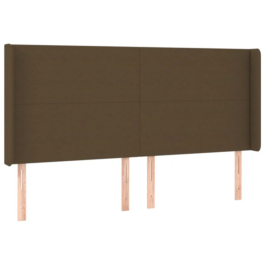 Tête de lit à LED Marron foncé 163x16x118/128 cm Tissu - 3