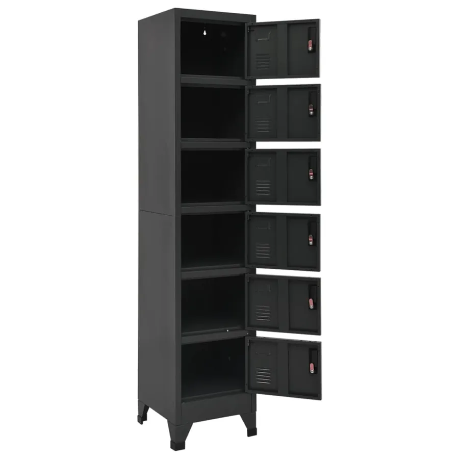 Armoire à casiers Anthracite 38x40x180 cm Acier - 5
