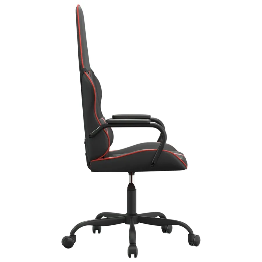 Chaise de jeu de massage rouge et noir similicuir - 4